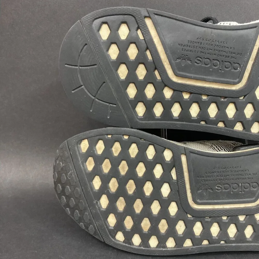 Adidas NMD R1 Primeknit -Men's Sz 5 -Black/White/Gray Sesame 2018 Shoes - AQ0899